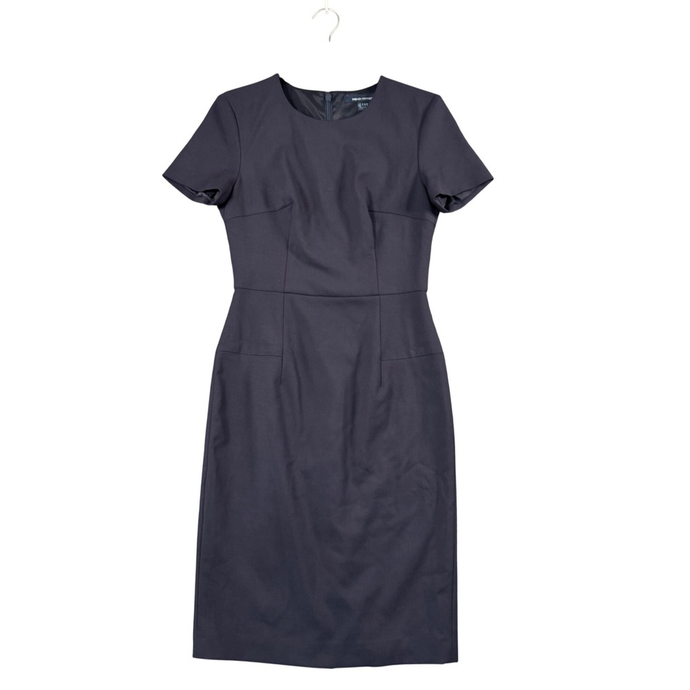 French Connection‎ Tailored Sheath Dress Dark Gray Size 6 Quiet Luxury Workwear